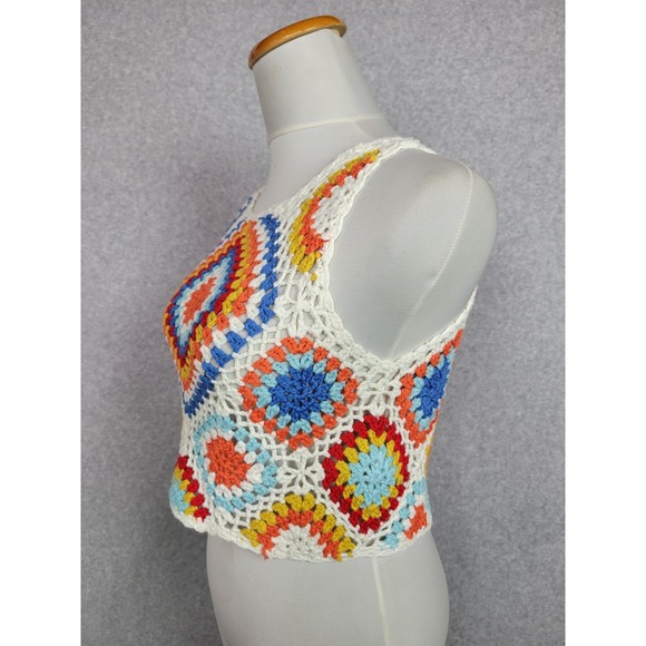 Altar'd State Blossom Crochet Tank Top Granny‎ Square W8696 Small - Picture 5 of 8